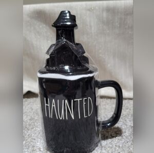 Rae Dunn "HAUNTED" House Figural Black Halloween Mug, NWT